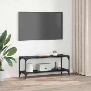 vidaXL vidaXL Szafka pod telewizor Czarny Dąb 100x33x41cm 4