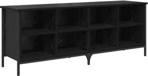vidaXL vidaXL Szafka na buty z półką Czarny Dąb 131 x 35 x 50 cm 2