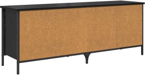 vidaXL vidaXL Szafka na buty z półką Czarny Dąb 131 x 35 x 50 cm 7
