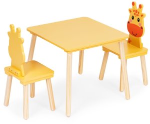 Multistore Zestaw mebli dla dzieci stolik + 2 krzesła żyrafa ECOTOYS EDUKAMP 5