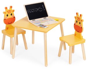Multistore Zestaw mebli dla dzieci stolik + 2 krzesła żyrafa ECOTOYS EDUKAMP 6