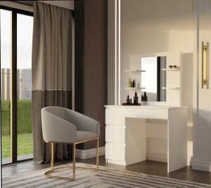 Topeshop MARINA 4P Lustro Mijas Lewe 4 Szuflady 4 Półki Biała 4