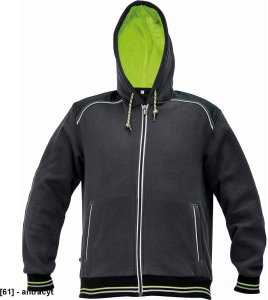 CERVA KNOXFIELD HOODIE - męska bluza z kapturem bawełna/poliester, wewnątrz nieszczotkowana tkanina frotte - antracyt L 5