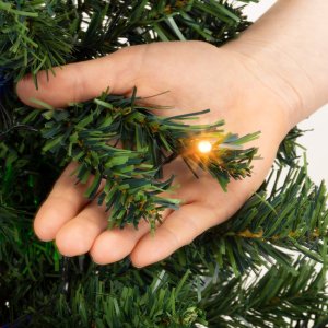 Springos Choinka sztuczna 90 cm z oświetleniem lampki choinkowe 50 LED multikolor na stolik, biurko Uniwersalny 2