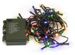Springos Choinka sztuczna 90 cm z oświetleniem lampki choinkowe 50 LED multikolor na stolik, biurko Uniwersalny 6