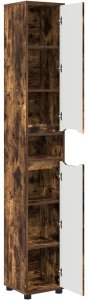 vidaXL vidaXL Szafka Łazienkowa z półką Dąb wędzony 30,5 x 30 x 195 cm 5
