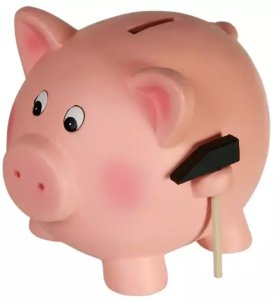 Barbo Toys Skarbonka Świnka Gigant XXL z Młotkiem w Eleganckiej Drewnianej Skrzynce 2