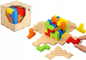 LeanToys Drewniana kostka magiczna TA156 11322 3