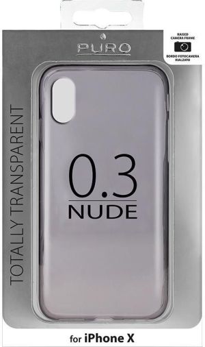 Puro 0.3 Nude Etui iPhone X, czarny przezroczysty (IPCX03NUDEBLK) 2
