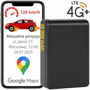 Moduł GPS Spreest LOKALIZATOR GPS 4G MINI DO POJAZDÓW ROWERU AUTA MAGNES SAMOCHODU 20000MAH 4