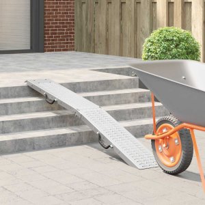 vidaXL vidaXL Składana rampa 200kg na rampę Srebrny 186 x 23 x 4,5 cm 3
