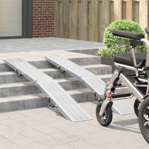 vidaXL vidaXL Składana rampa 200kg na rampę 2 pcs Srebrny 166 x 23 x 4,5 cm 3