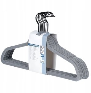 Aptel Wieszaki na ubrania welurowe szare obrotowe 45x24,5 cm 10 szt. 8