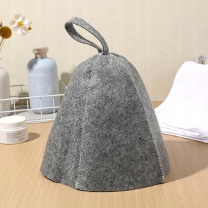 PrzydaSie CZAPKA DO SAUNY FILCOWA OCHRONNA KAPELUSZ DZWON SAUNA UNIWERSALNA UNISEX 3