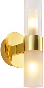 Kinkiet Orlicki Design Lampa ścienna tuba Candela DN1505-1 gold Step szklana złota 6