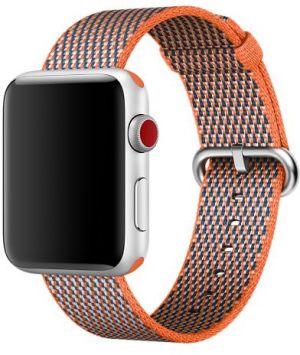 Apple Pasek z plecionego nylonu w kolorze gorzkiej pomarańczy (w kratkę) do koperty 42 mm (MQVP2ZM/A) 2