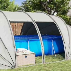 vidaXL vidaXL Namiot basenowy Szary 640 x 432 x 205 cm 5