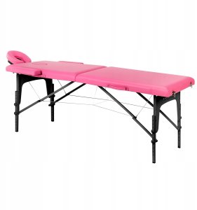 Activeshop Stół składany do masażu drewniany Balance 2 segmentowe róż czarne drewno 2