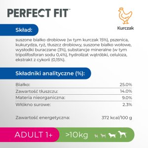 Perfect Fit Perfect Fit - sucha karma pełnoporcjowa dla dorosłych psów średnich i dużych ras, bogata w kurczaka 2,6kg 4