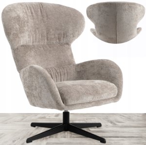 Mebel Elite Fotel wypoczynkowy Louis taupe szenil obrotowy LOFT do salonu gabinetu 2