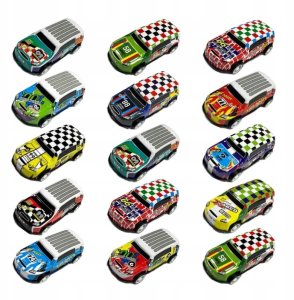 click4TOYS Resoraki Autka Wyścigowe Samochodziki Z Napędem Metalowe Auta 70Szt Kuferek 16