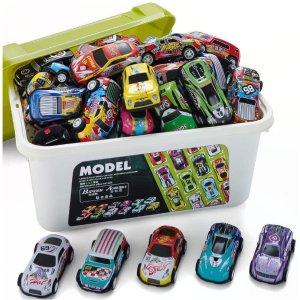 click4TOYS Resoraki Autka Wyścigowe Samochodziki Z Napędem Metalowe Auta 70Szt Kuferek 3