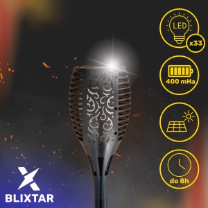 Blixstar BLIXTAR Ogrodowa Lampa Solarna 33 LED, Wbijana Pochodnia Płomień Latarnia 3