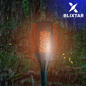 Blixstar BLIXTAR Ogrodowa Lampa Solarna 33 LED, Wbijana Pochodnia Płomień Latarnia 7