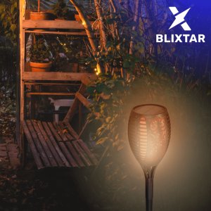 Blixstar BLIXTAR Ogrodowa Lampa Solarna 33 LED, Wbijana Pochodnia Płomień Latarnia 8