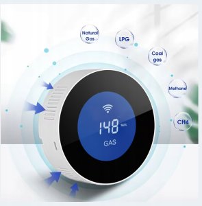 Benetech CZUJNIK GAZÓW PALNYCH DETEKTOR ALARM APP TUYA SMART LIFE LCD USB ŁADOWARKA 6
