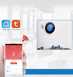 Benetech CZUJNIK GAZÓW PALNYCH DETEKTOR ALARM APP TUYA SMART LIFE LCD USB ŁADOWARKA 7