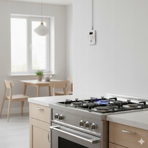 Benetech 2W1 CZUJNIK CZADU I GAZÓW PALNYCH TLENKU WĘGLA ALARM DŹWIĘKOWY ZASILANIE 230V 8