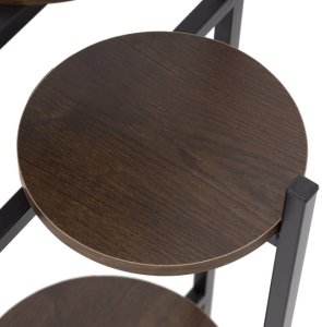 Springos Kwietnik metalowy 81 cm stojak na kwiaty z 3 półkami loft nowoczesny czarno-brązowy Uniwersalny 7