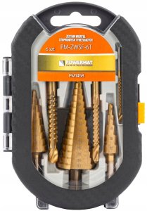 Wiertło Powermat Wiertła stopniowe frezujące 4-32MM do metalu HSS drewna plastiku 3-8MM 6 EL 9