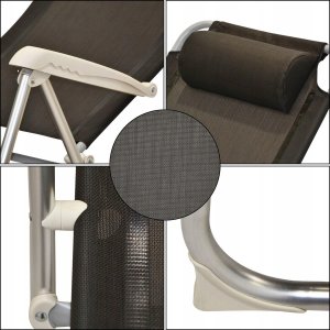 Redcliffs Fotel campingowy High Deluxe Z zagłówkiem aluminiowy antracyt REDCLIFFS 5