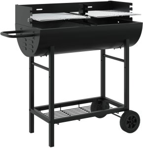 vidaXL vidaXL Grill węglowy Z regulacją Czarny 96,5 x 42,5 x 88,5 cm 2