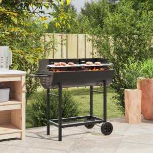 vidaXL vidaXL Grill węglowy Z regulacją Czarny 96,5 x 42,5 x 88,5 cm 3