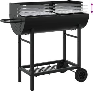 vidaXL vidaXL Grill węglowy Z regulacją Czarny 96,5 x 42,5 x 88,5 cm 8