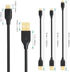 Kabel USB Aukey USB-A - microUSB 2 m Czarny (CB-MD3 Black) 3