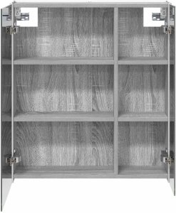 vidaXL vidaXL Szafka z lustrem do łazienki Szary Sonoma 63,5 x 15,5 x 70 cm 7