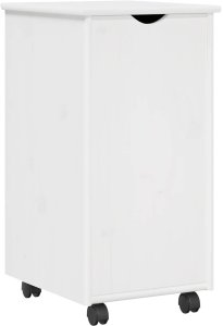 vidaXL vidaXL Rolkowa szafka Biały 34 x 39 x 65,5 cm Lite drewno sosnowe 2