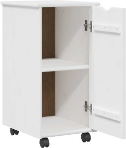 vidaXL vidaXL Rolkowa szafka Biały 34 x 39 x 65,5 cm Lite drewno sosnowe 4