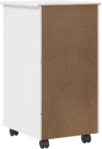 vidaXL vidaXL Rolkowa szafka Biały 34 x 39 x 65,5 cm Lite drewno sosnowe 7