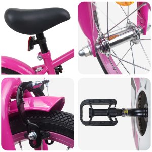 vidaXL vidaXL Rower Dziecięcy 12 Cali dla dzieci w wieku 2-4 lata Ciemny Róż 4