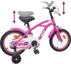 vidaXL vidaXL Rower Dziecięcy 12 Cali dla dzieci w wieku 2-4 lata Ciemny Róż 7