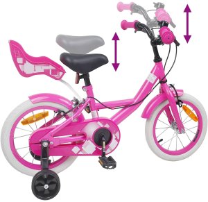 vidaXL vidaXL Rower Dziecięcy 12 Cali dla dzieci w wieku 2-4 lata Różowy 7