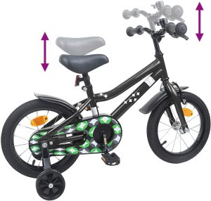 vidaXL vidaXL Rower Dziecięcy 12 Cali dla dzieci w wieku 2-4 lata Czarny 7