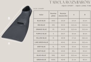 Finis AQUA-SPORT DŁUGIE PŁETWY LONG FLOATING FINS XXXS BLUE-BLUE AS1619 ROZMIAR 26-29 5