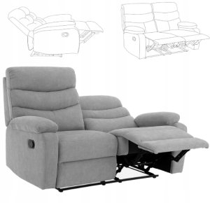 Mebel Elite Sofa rozkładana dwuosobowa fotel VERA DUO szara szenil 3