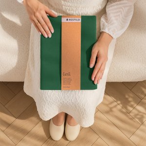 Fabryka Firan Zasłona do salonu CARLI na przelotkach gładka 200x270 zielona Restilo 5